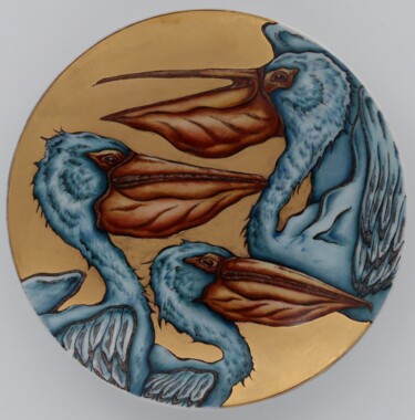 雕塑 标题为“Pelican (blue 3)” 由Oxana Kondratenko, 原创艺术品, 陶瓷