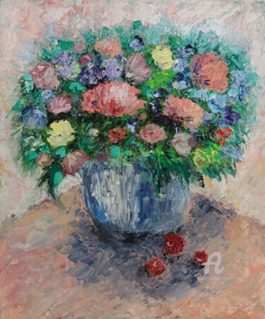 제목이 "Flowers Bouquet Sti…"인 미술작품 Indrani Ghosh로, 원작, 기름