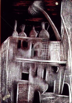 Peinture intitulée "patrimoine" par El Yahyaoui Noureddine/ Maison Des Arist, Œuvre d'art originale