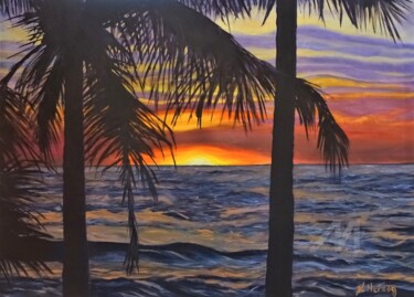 Einzigartiger Sonnenuntergang in Thailand 绘画 标题为“Einzigartiger Sonne…” 由Natalia Jelusic, 原创艺术品, 油