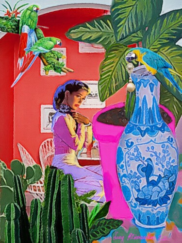 The theft of a pearl earrings Painting titled "The theft of a pear…" by Lucy Klimenko, Original Artwork, Oil