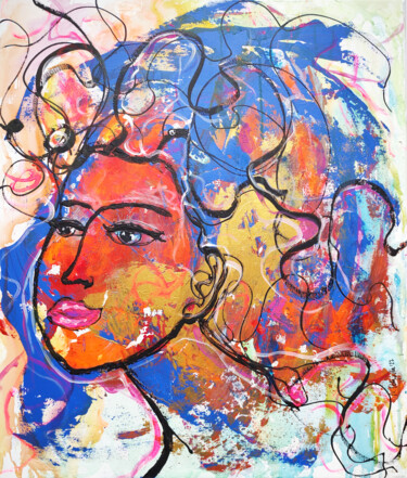 Peinture intitulée "Medusa Greek Mythol…" par Natalya Volynska, Œuvre d'art originale, Acrylique
