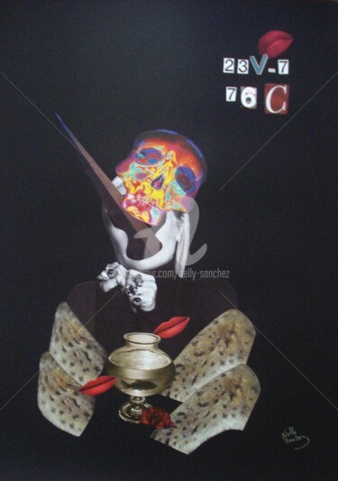 Collages intitulée "Freyja" par Nelly Sanchez, Œuvre d'art originale, Collages