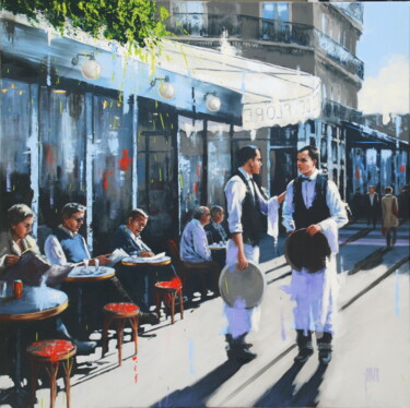 Au Flore Peinture intitulée "Au Flore" par Sylvie Julkowski-Egard, Œuvre d'art originale, Huile Monté sur Châssis en bois