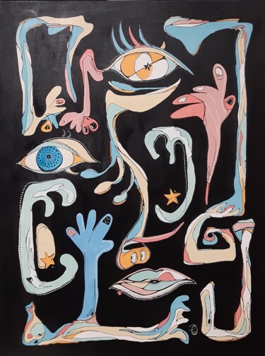LES SENS DANS TOUS LES SENS Peinture intitulée "LES SENS DANS TOUS…" par Lucile Plancke Delassus, Œuvre d'art originale, Acrylique