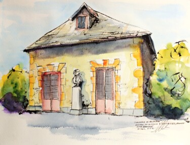 Laiterie du hameau de la Reine à Versailles, France Drawing titled "Laiterie du hameau…" by René Blanchet, Original Artwork, Ink