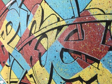 绘画 标题为“Tarbes Graffiti” 由Pk29, 原创艺术品, 丙烯 安装在木质担架架上