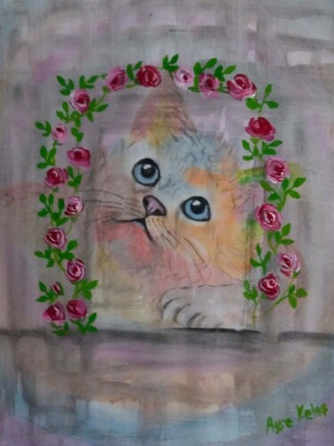 Dessin intitulée "KEDİCİK" par Ayşe Keleş, Œuvre d'art originale, Aquarelle
