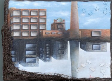 Epoque Schilderij getiteld "Epoque" door Manon Langevin (Lange), Origineel Kunstwerk, Acryl Gemonteerd op Frame voor houten brancard