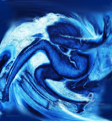 Digital Arts titled "BLUE TWIRLING GIRL…" by Otto Frühwach, Original Artwork, Digital Painting
