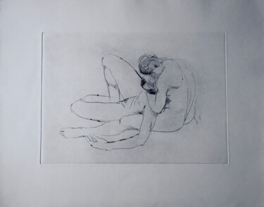 印花与版画 标题为“Couple, Pietà” 由Sandra Fléchet, 原创艺术品, 雕刻