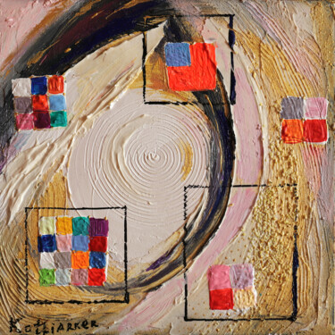 Pixelization #4 Painting titled "Pixelization #4" by Elena Kotliarker, Original Artwork, Acrylic Mounted on Wood Stretcher frame