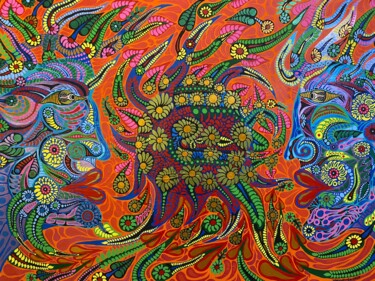 Peinture intitulée "Talking with the Se…" par Zaplaflora, Œuvre d'art originale, Acrylique
