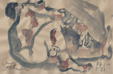 Petite étude pour le lever d'Apollon 1 图画 标题为“Petite étude pour l…” 由Anne Cardot, 原创艺术品, 水彩