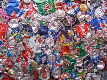 绘画 标题为“Trashed Cans Painti…” 由Tony Rubino, 原创艺术品, 丙烯 安装在木质担架架上
