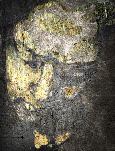 绘画 标题为“Face In Bronze And…” 由Tony Rubino, 原创艺术品, 丙烯 安装在木质担架架上
