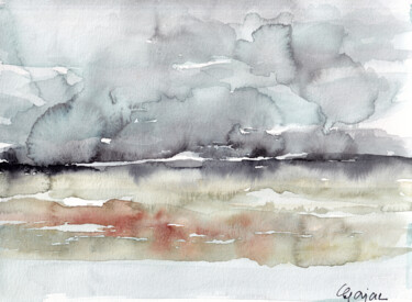 Peinture intitulée "en Bretagne" par Catherine Gajac, Œuvre d'art originale, Aquarelle