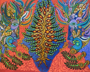 The Messengers of the Tree of Life 绘画 标题为“The Messengers of t…” 由Zaplaflora, 原创艺术品, 丙烯