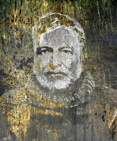 Ernest Hemingway Pintura titulada "Ernest Hemingway" por Tony Rubino, Obra de arte original, Acrílico Montado en Bastidor de camilla de madera