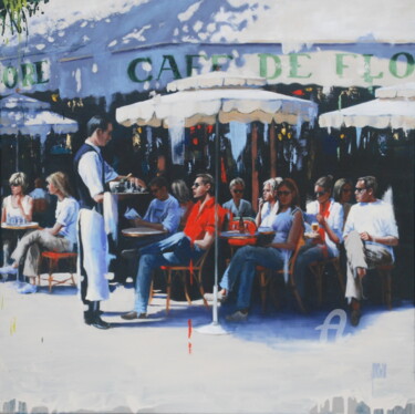 Un dimanche à Paris Peinture intitulée "Un dimanche à Paris" par Sylvie Julkowski-Egard, Œuvre d'art originale, Huile Monté sur Châssis en bois