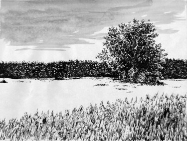 Among the Winter 26 / Среди зимы 26 图画 标题为“Among the Winter 26…” 由Владимир Абаимов, 原创艺术品, 墨