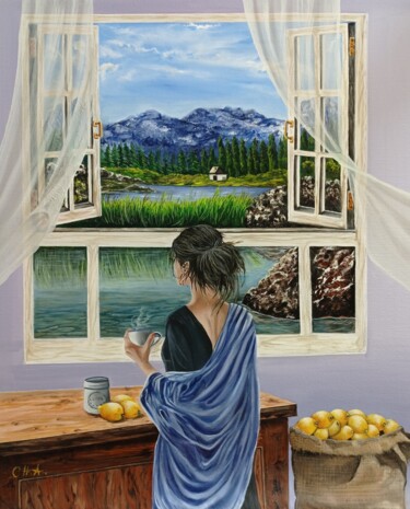 绘画 标题为“Despertares” 由María Rosario Aladro Loza, 原创艺术品, 油 安装在木板上
