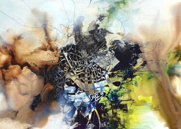 Peinture intitulée "DANCE OF LETTERS 17" par Abdelkader Kamal, Œuvre d'art originale, Acrylique