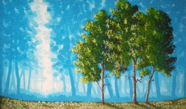 Dans la forêt profonde Peinture intitulée "Dans la forêt profo…" par Bruno Lemasson, Œuvre d'art originale, Acrylique