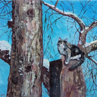 Painting titled "spring day March" by Olga Dmitrieva, Original Artwork, Acrylic Mounted on Cardboard