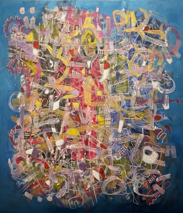 Pintura intitulada "Joy of older man" por Khalil Boubekri, Obras de arte originais, Acrílico