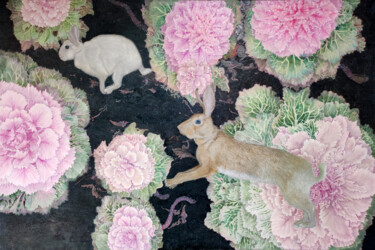 Over a field of flowering cabbage 绘画 标题为“Over a field of flo…” 由Natalie Levkovska, 原创艺术品, 油 安装在木质担架架上