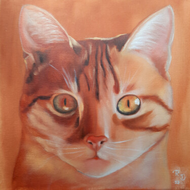 Painting titled "Portrait einer rote…" by Renate Dohr, Original Artwork, Oil