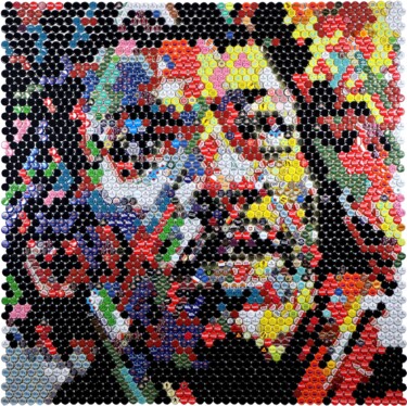 "Jimi Hendrix - 2022" başlıklı Kolaj Henning Leuschner tarafından, Orijinal sanat, Kolaj Metal üzerine monte edilmiş
