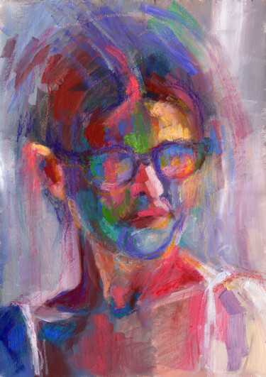 Peinture intitulée "Portrait 2" par Tatiana Ivchenkova, Œuvre d'art originale, Huile Monté sur Autre panneau rigide