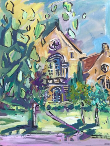 Painting titled "Vaux de Cernay 7" by Jean-François Groisy, Original Artwork, Gouache