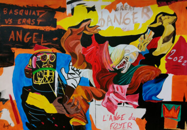 Painting titled "Angel" by Thierry Angot, Original Artwork, Acrylic Mounted on Wood Stretcher frame