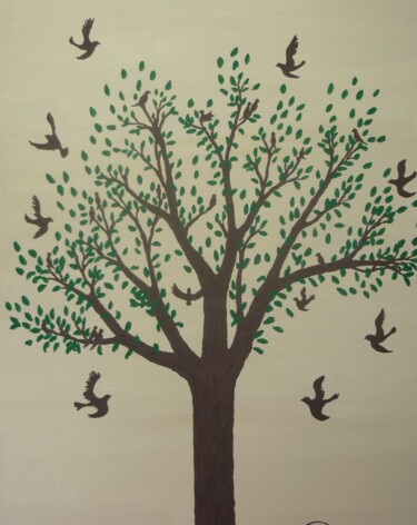 Painting titled "Gäste Stammbaum" by Karin Sternberg, Original Artwork, Acrylic