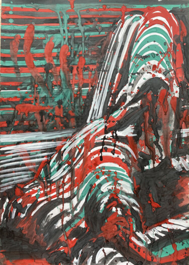 绘画 标题为“Emerald and red” 由Mariya Bogdanova, 原创艺术品, 水粉