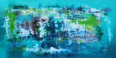 Painting titled "Emerald Kingdom I" by Paresh Nrshinga F R S A, Original Artwork, Acrylic Mounted on Wood Stretcher frame