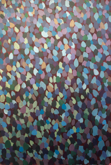 Painting titled "Dots on Burnt Sienn…" by Mariya Smirnova, Original Artwork, Oil
