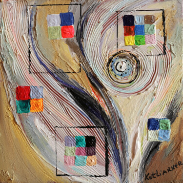 Pixelization #5 Painting titled "Pixelization #5" by Elena Kotliarker, Original Artwork, Acrylic Mounted on Wood Stretcher frame