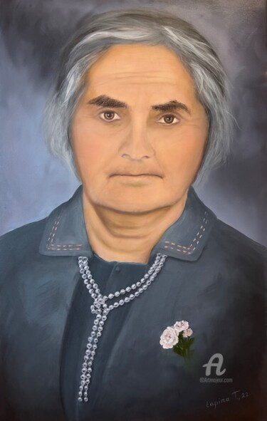 Custom Portrait from Photo Original Custom mother portrait Painting titled "Custom Portrait fro…" by Tatiana Tatiana Lapina Lapina, Original Artwork, Oil