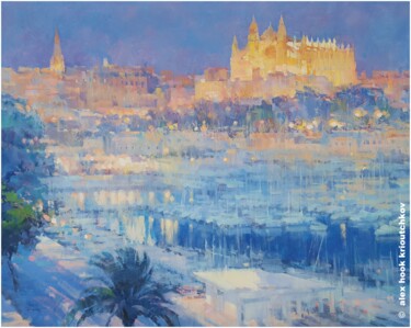 Palma de Mallorca XXVII Painting titled "Palma de Mallorca X…" by Alex Hook Krioutchkov, Original Artwork, Oil Mounted on Wood Stretcher frame