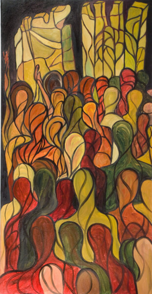 Peinture intitulée "Twin towers" par Federico Tammaro, Œuvre d'art originale, Huile