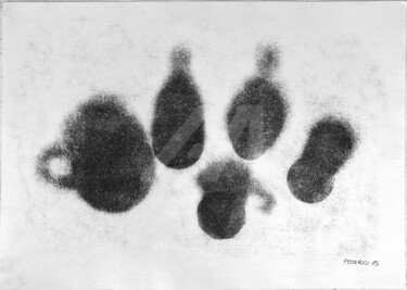 Atomic Still Life With Coffee Pot 印花与版画 标题为“Atomic Still Life W…” 由Luca Federici, 原创艺术品, 油
