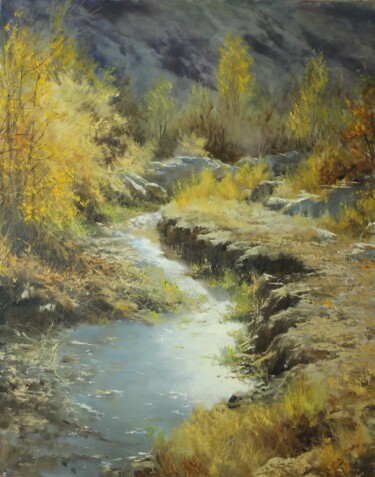 제목이 "Sun Reflection"인 미술작품 Faramarz Mokhtarpour로, 원작, 기름