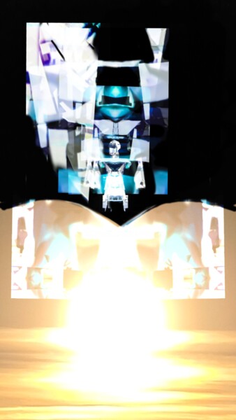 Digital Arts titled "Robot, energia sola…" by Mangani', Original Artwork, Digital Painting