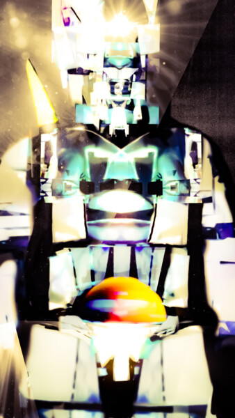 Digital Arts titled "Robot, energia sola…" by Mangani', Original Artwork, Digital Painting