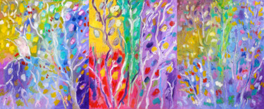 Malerei mit dem Titel "Triptyque Liberté" von Jean Mirre, Original-Kunstwerk, Öl Auf Keilrahmen aus Holz montiert