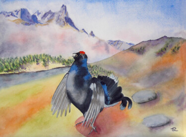 Aquarelle originale et unique, intitulée: Tetras Lyre Peinture intitulée "Aquarelle originale…" par Isabelle Redonnet, Œuvre d'art originale, Aquarelle
